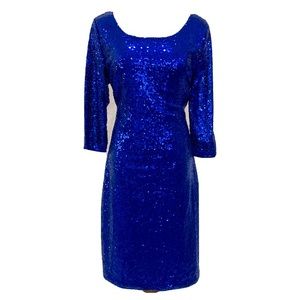 Vintage Y2K blue sequined dress size 8